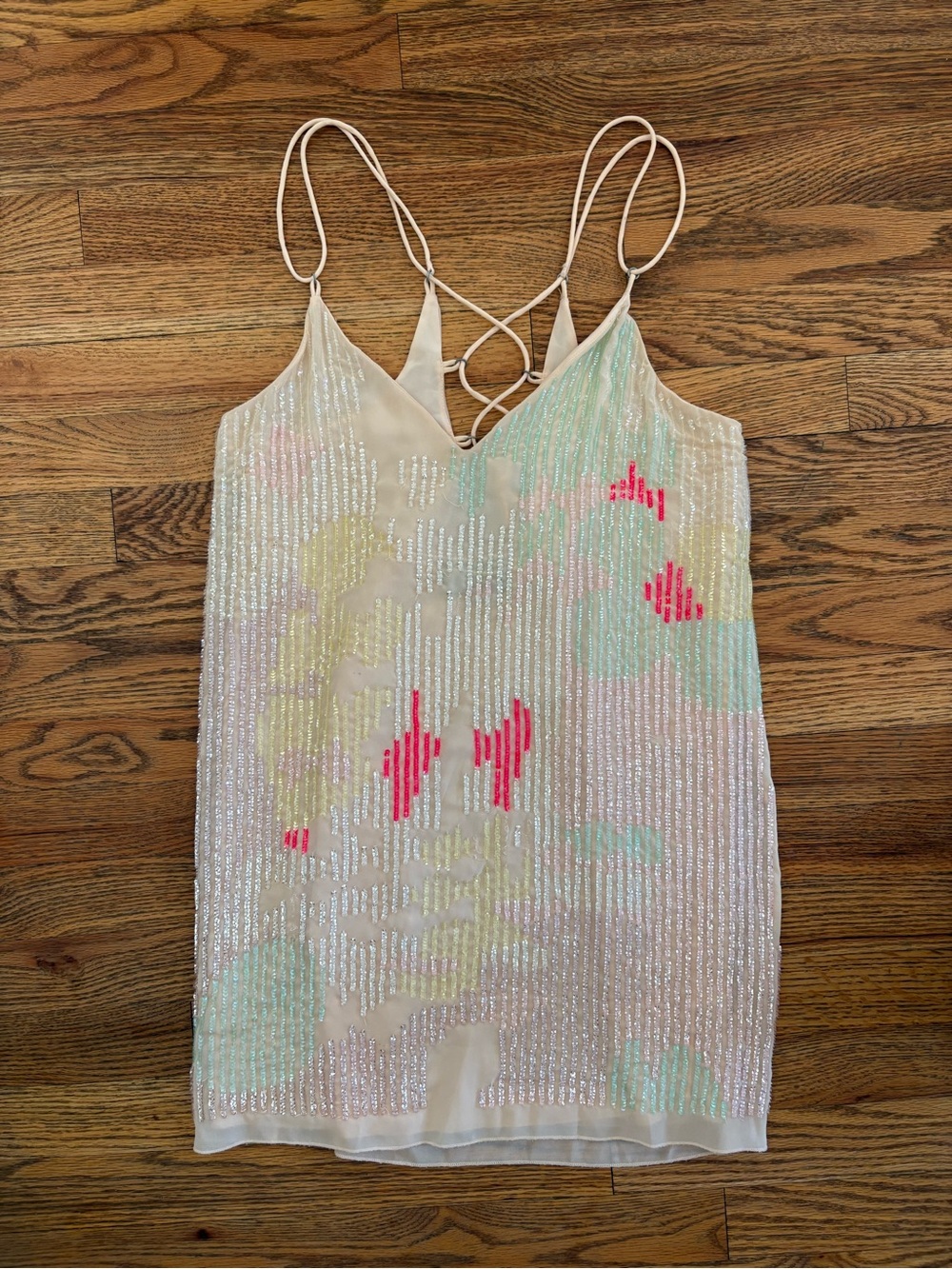 Nasty Gal Blush Pink Sequin Mini Dress